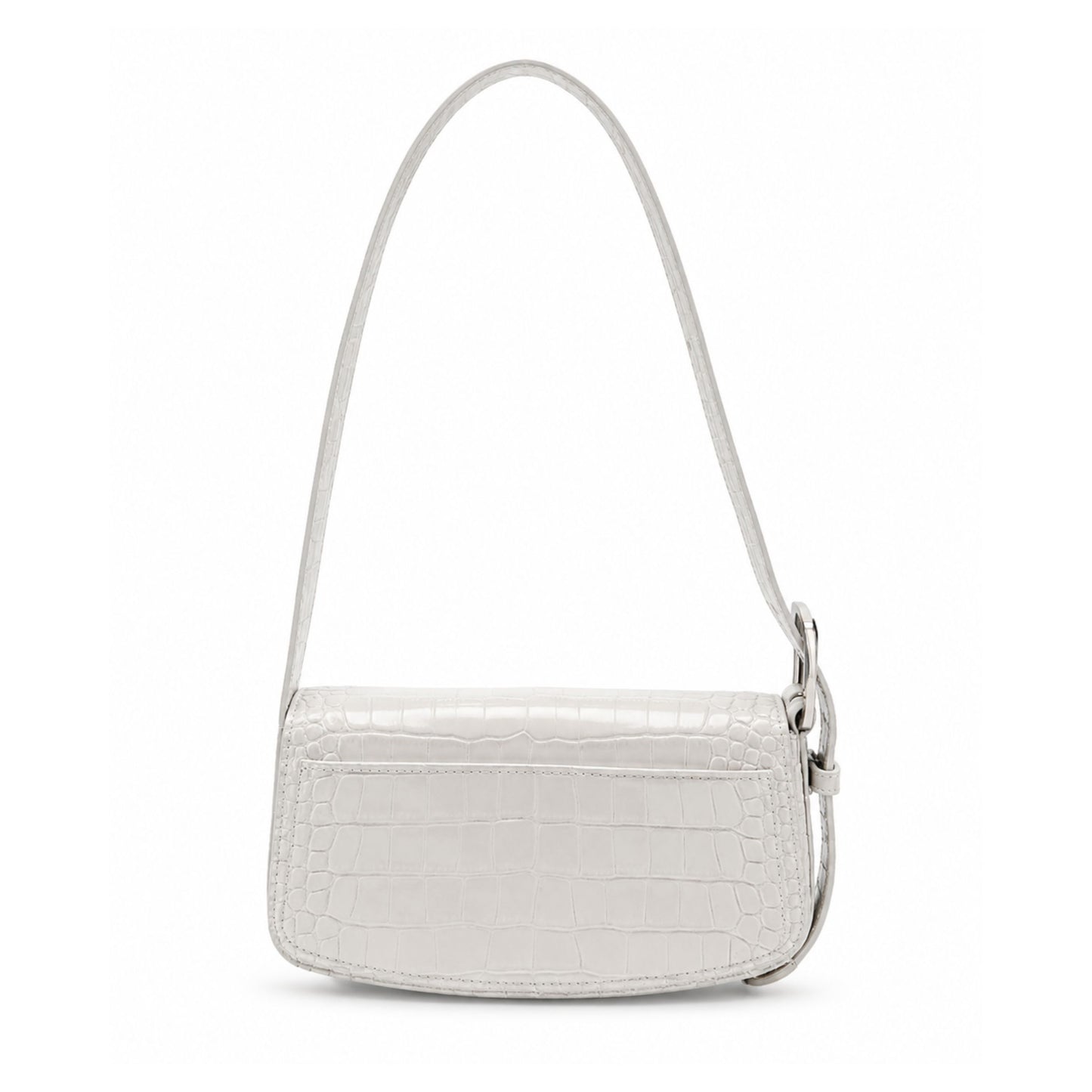 Balenciaga Ghost White Crocodile Shoulder Bag