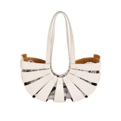 Bottega Veneta White Shell Handbag