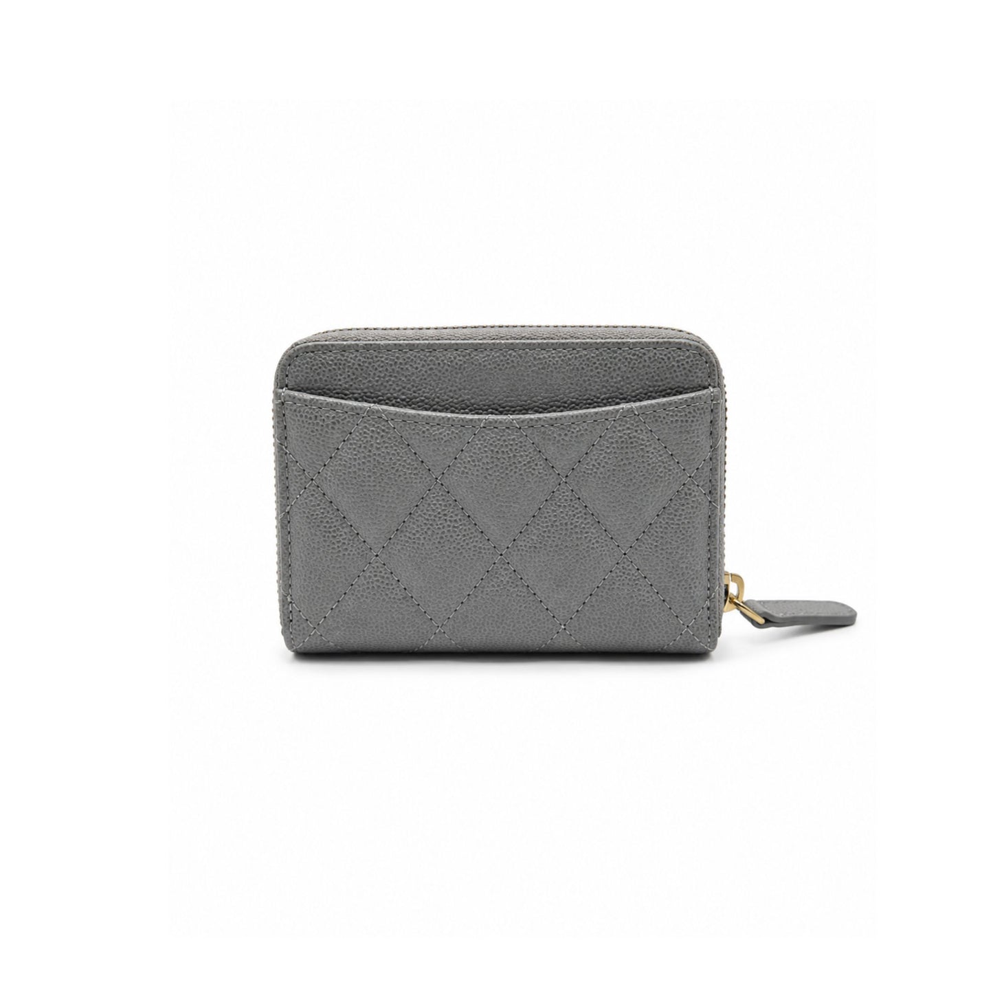 Chanel Grey Caviar Zippy Wallet
