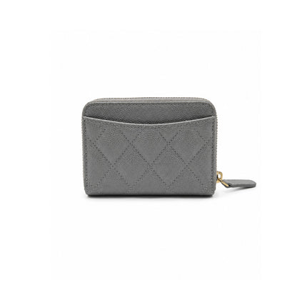 Chanel Grey Caviar Zippy Wallet