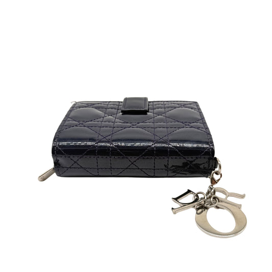Dior Mini Lady Dior Blue Gardenia Compact Wallet