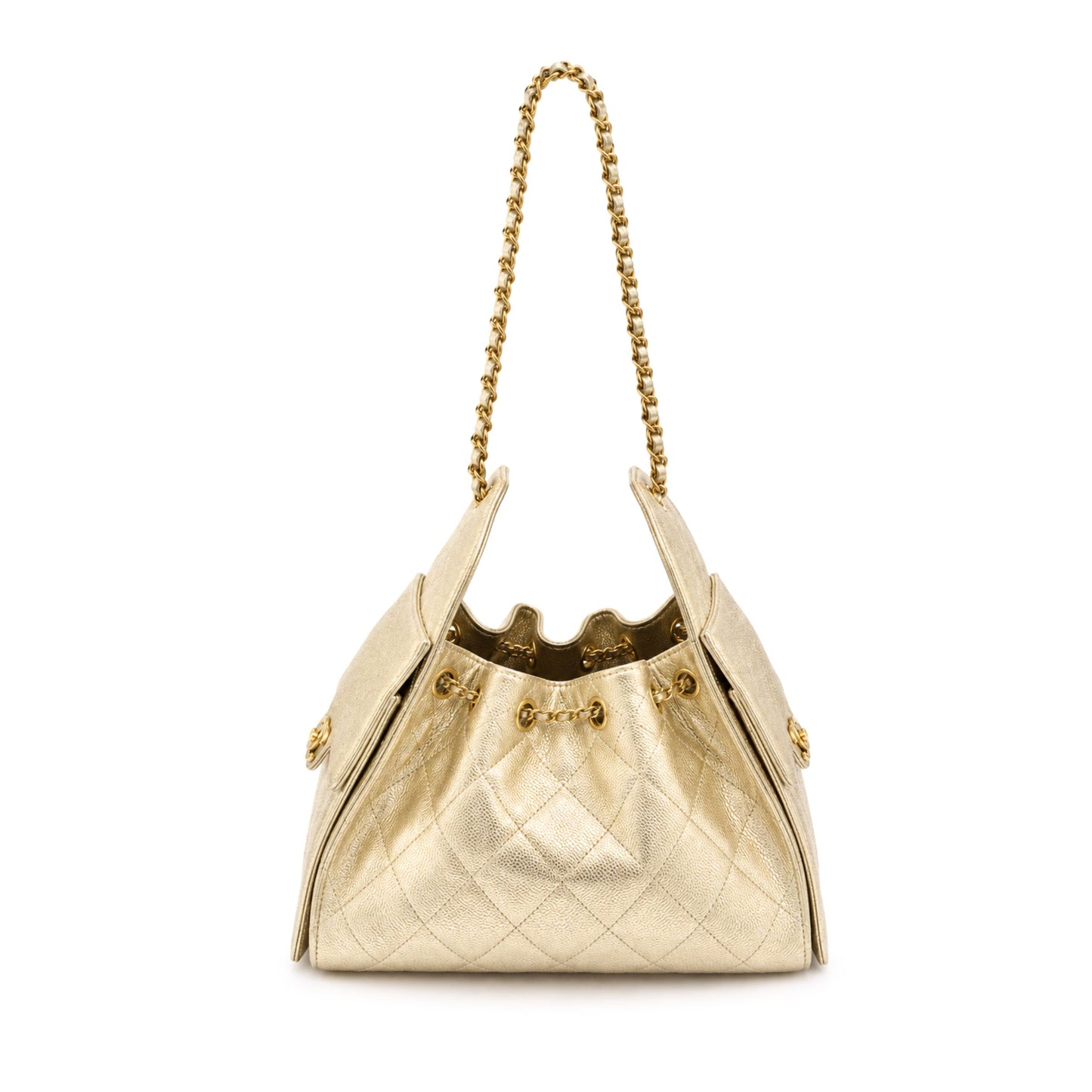 Chanel 25 Small Gold Shoulder Bag