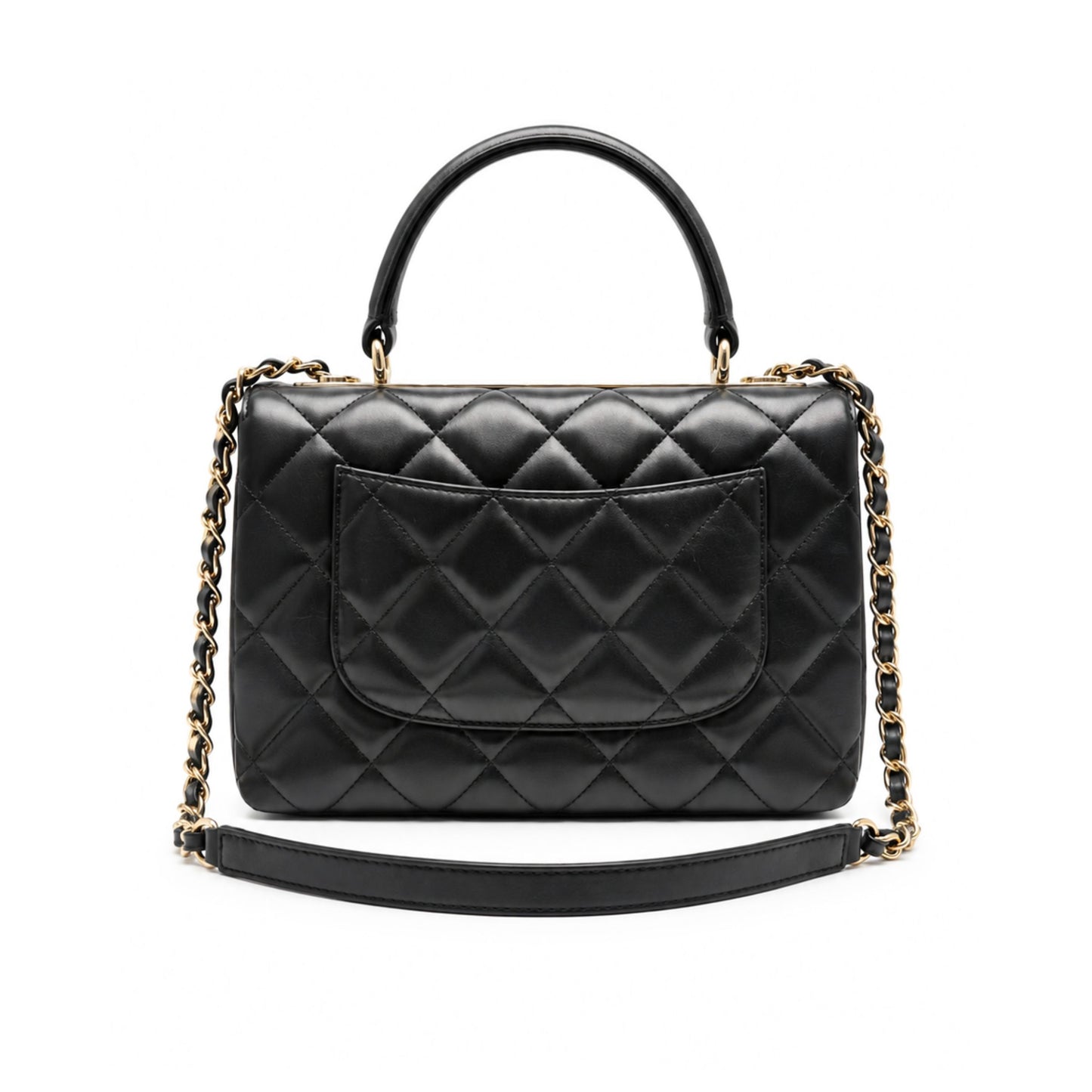 Chanel Trendy Black Top Handle Flap Bag