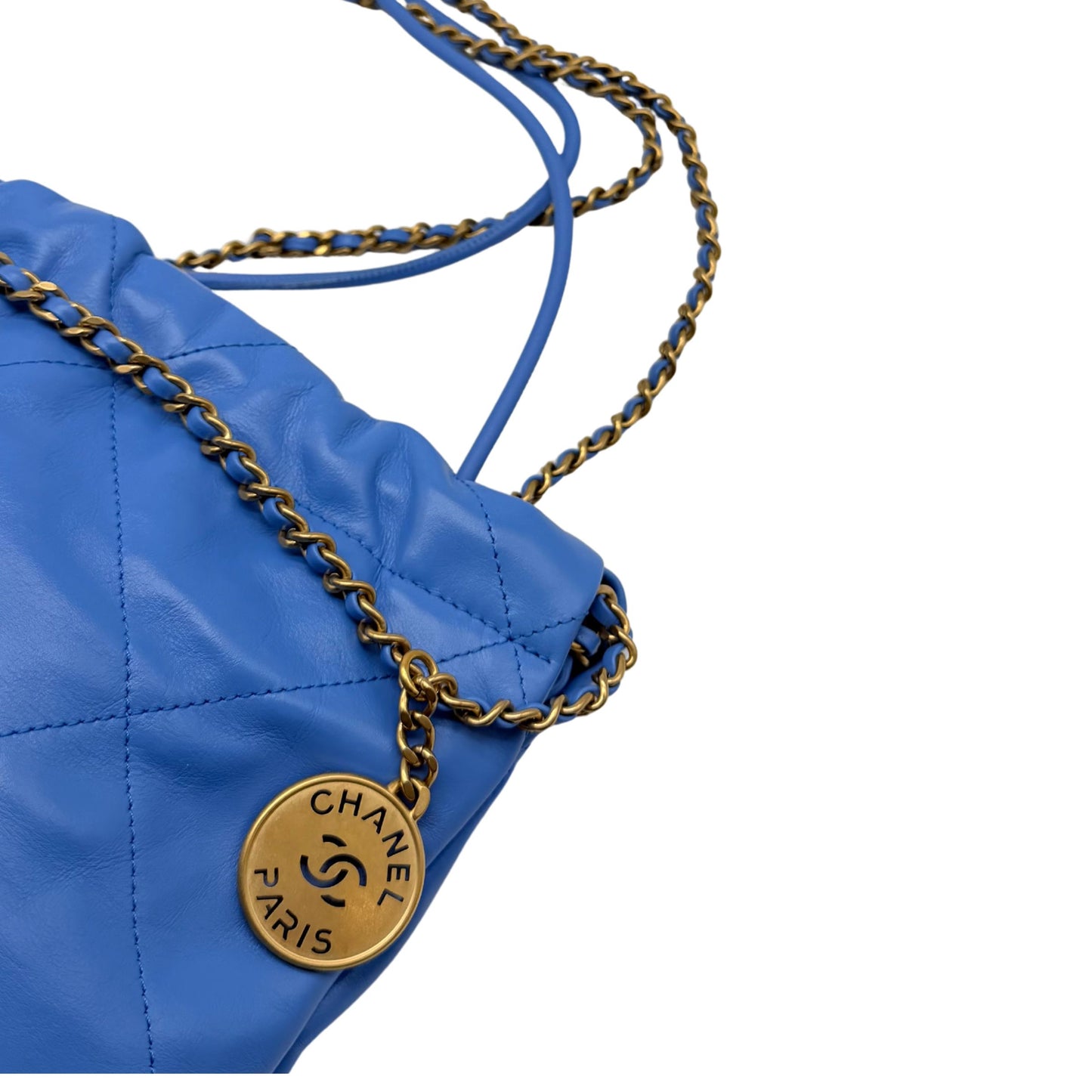 Chanel 22 Mini Blue Calfskin GHW