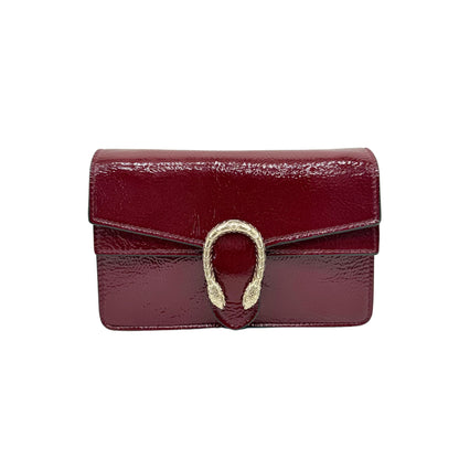 Gucci Dionysus Burgundy Mini Patent Leather Crossbody