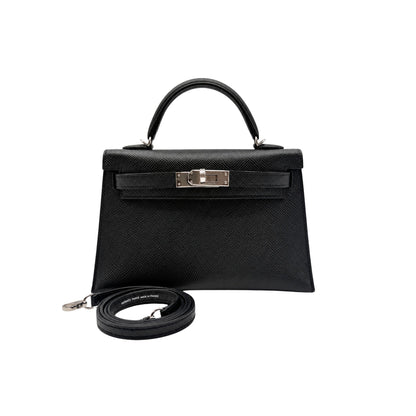 Hermes Black Mini Kelly in Epsom with Palladium Hardware