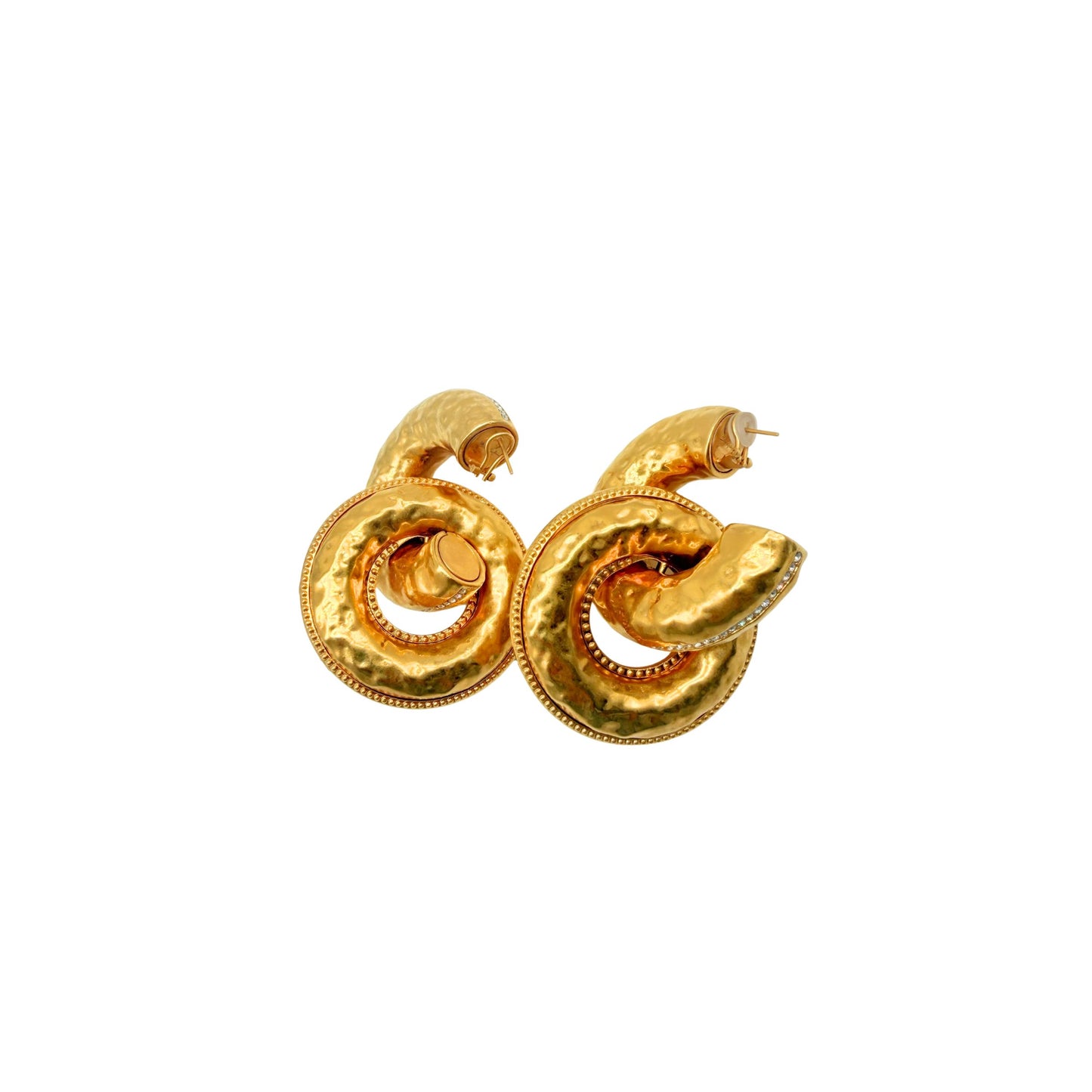 Schiaparelli Hammered Oversized Earrings