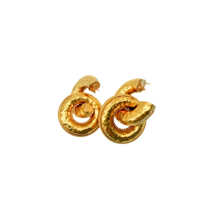 Schiaparelli Hammered Oversized Earrings