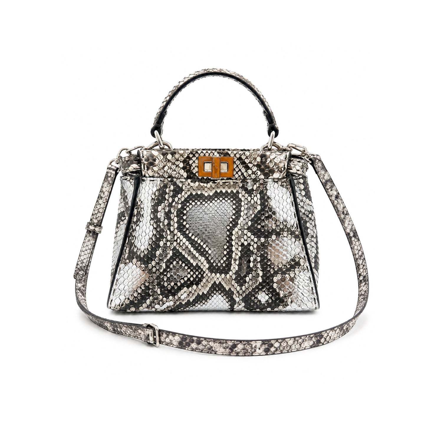 Fendi Peekaboo ISeeU Python Metallic Bag