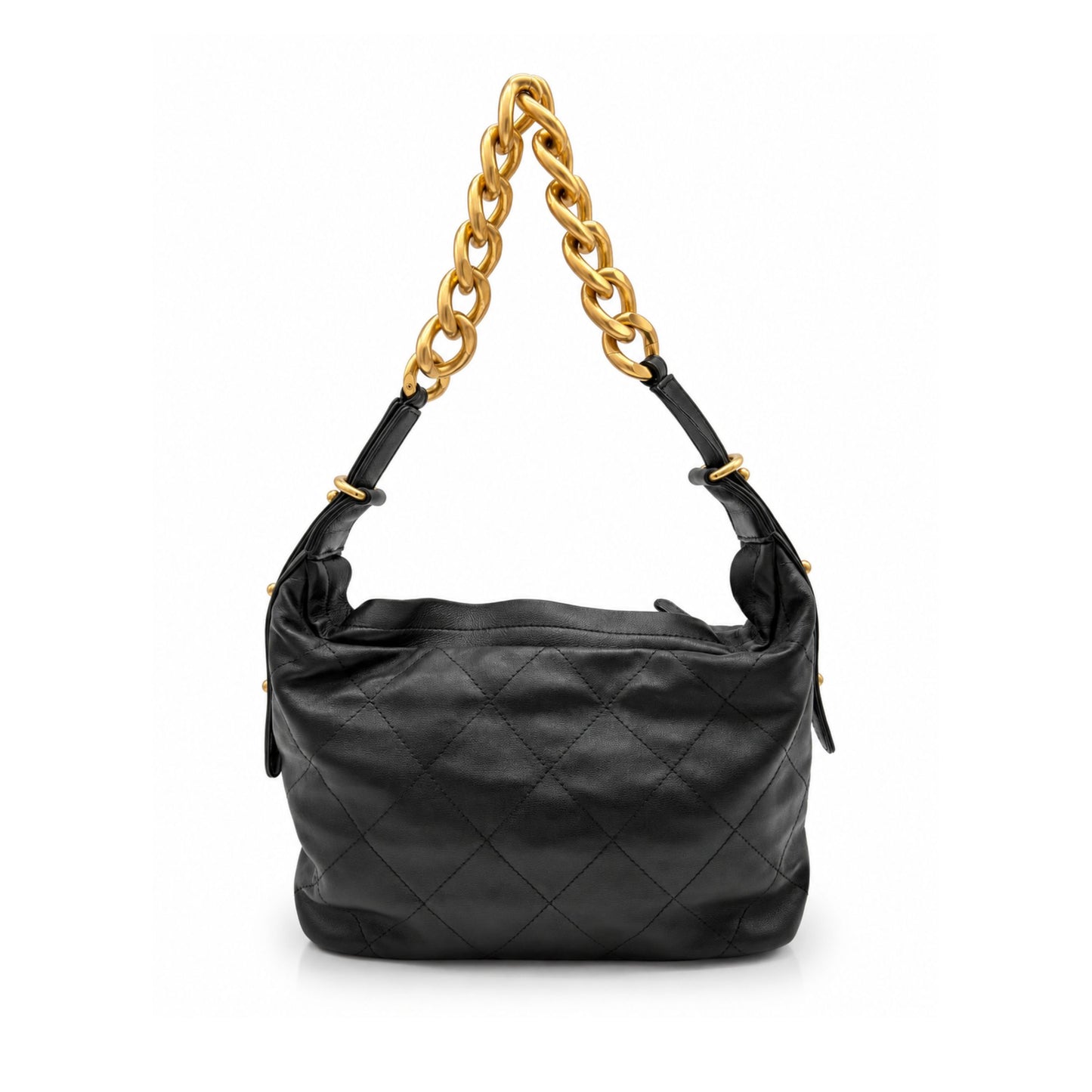 Chanel Daily Hobo Bag in Black with Gold Chain Strap
