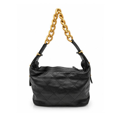 Chanel Daily Hobo Bag in Black with Gold Chain Strap