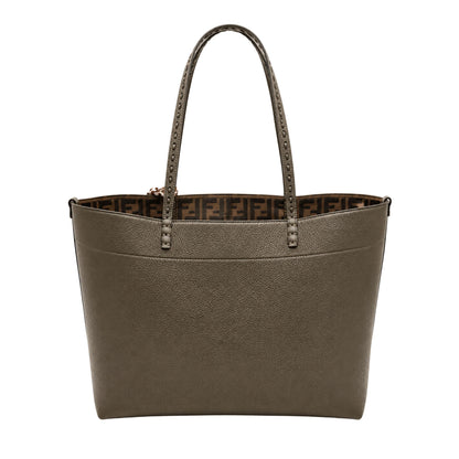Fendi Dark Olive with Reversible FF Zucca Roll Bag with Twilly