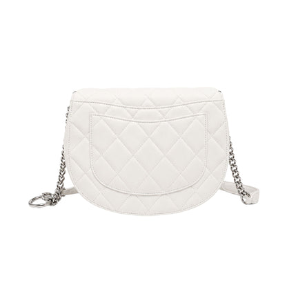 Chanel White Studded Quilted Flapbag