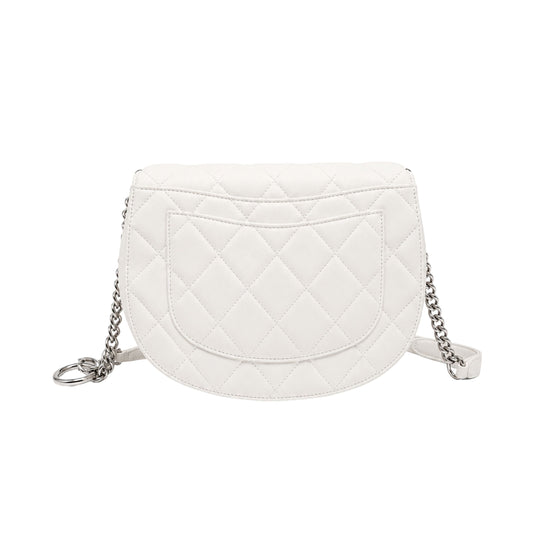 Chanel White Studded Quilted Flapbag