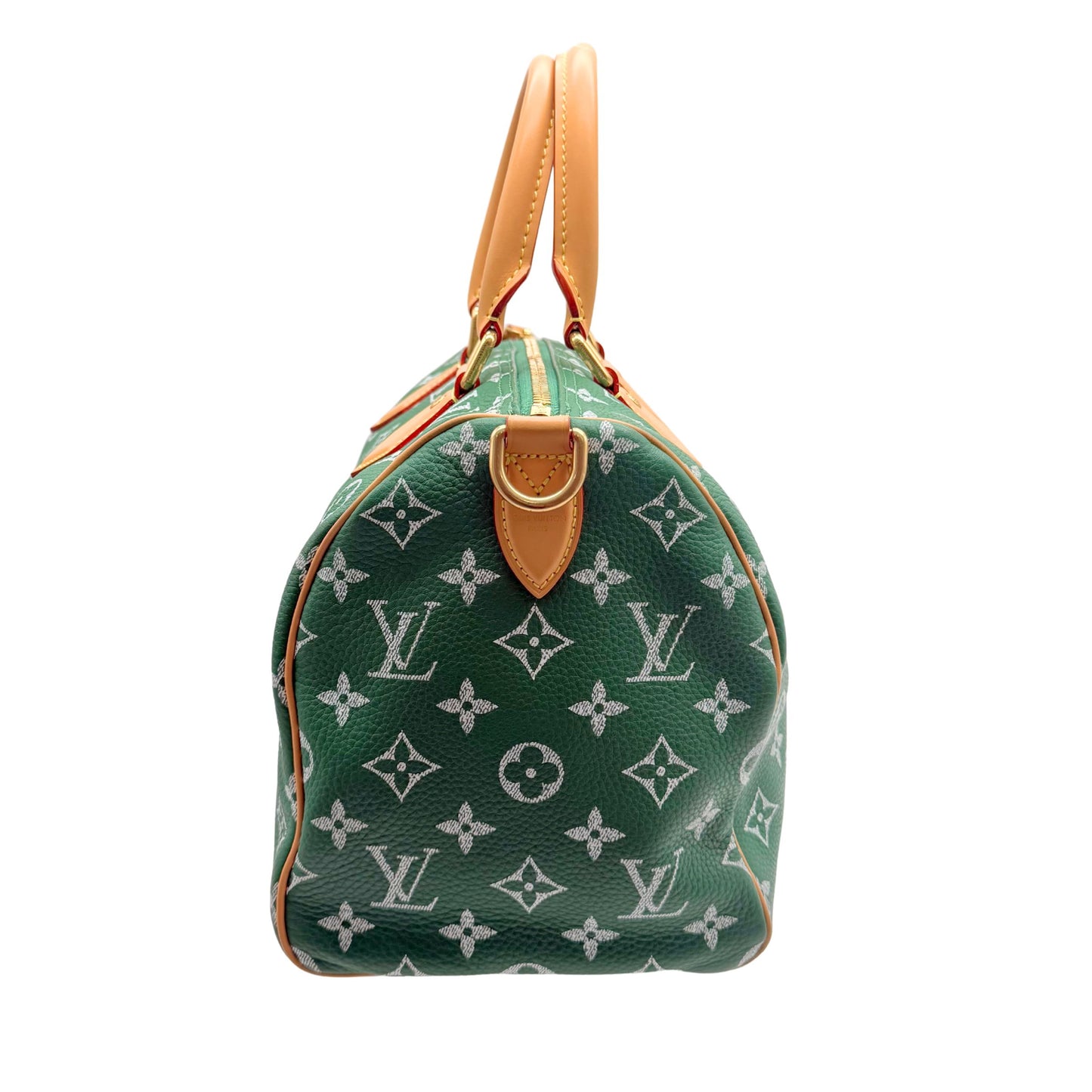 LOUIS VUITTON Calfskin Monogram Speedy P9 Bandouliere 30 Green