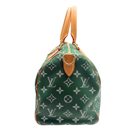 LOUIS VUITTON Calfskin Monogram Speedy P9 Bandouliere 30 Green