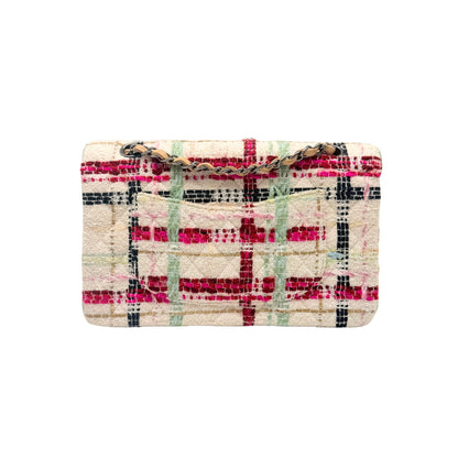 Chanel Tweed Medium Double Flap in Pink & Ivory