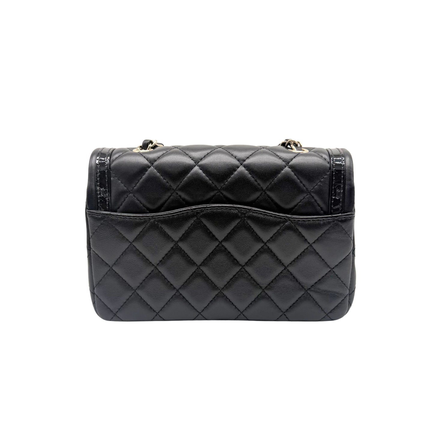 Chanel Black on Black Patent Trim Mini Crossbody Bag
