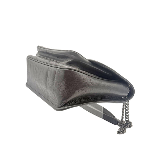 Saint Laurent Grey Fog Nikki Medium Crinkled Calfskin Shoulder Bag