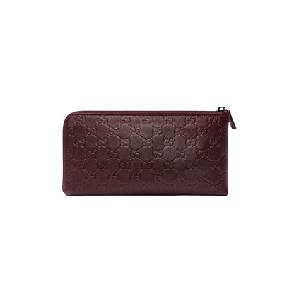 Gucci Burgundy GG Embossed Travel Wallet