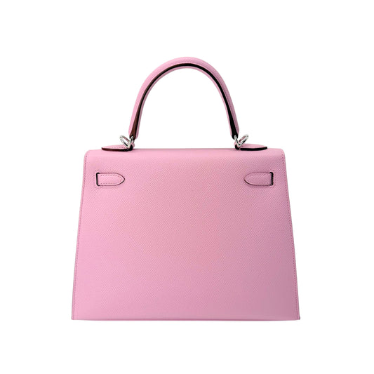Hermes Kelly 25cm Mauve Sylvestre Palladium Hardware
