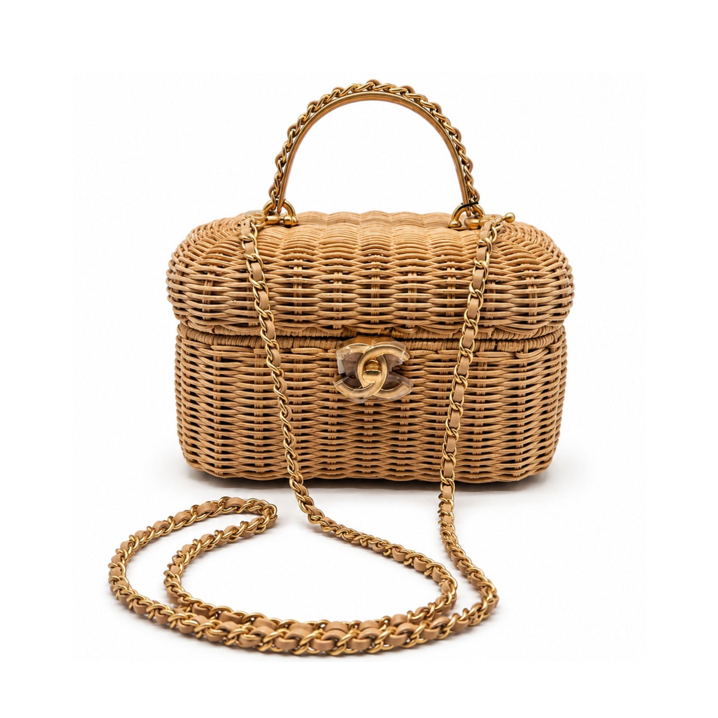 Chanel Braided Rattan Vanity Case