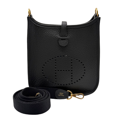 Hermes Evelyn TPM Black Clemence  Crossbody