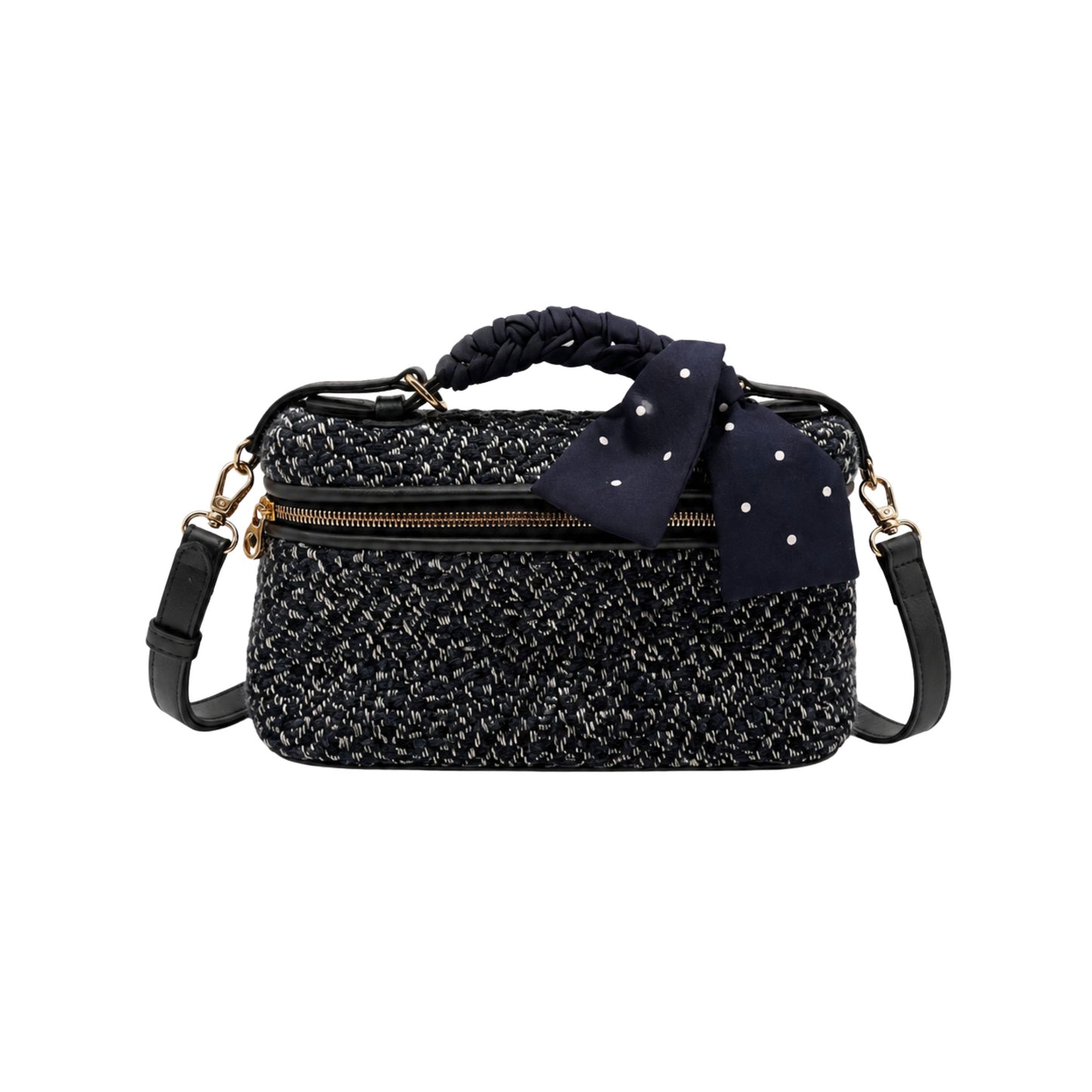 Loro Piana L19 Blue Tweed Silk Scarf Crossbody Bag