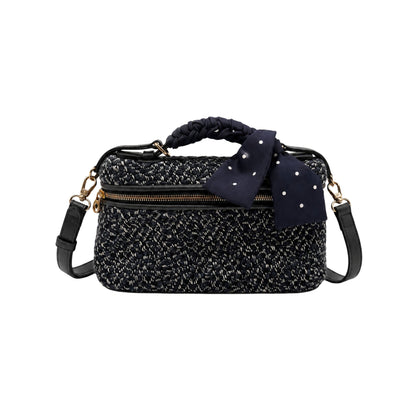 Loro Piana L19 Blue Tweed Silk Scarf Crossbody Bag