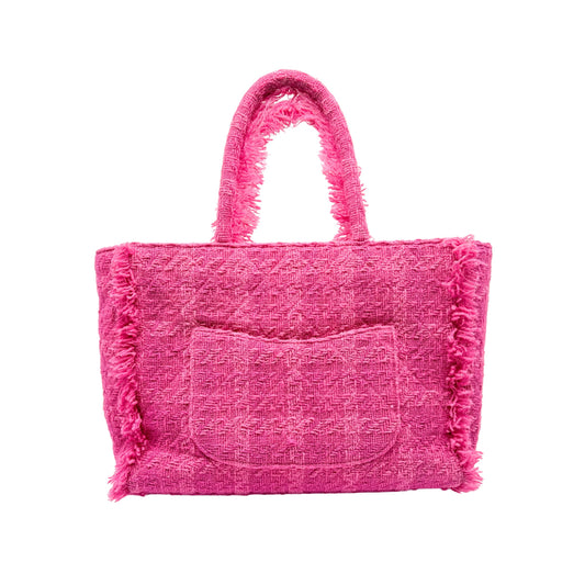 Chanel Pink Tweed Shopping Tote