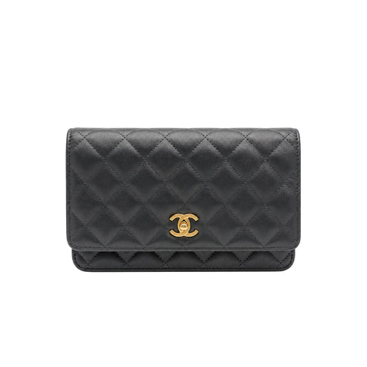 Chanel Grey Pearl Crush Lambskin with Gold Hardware