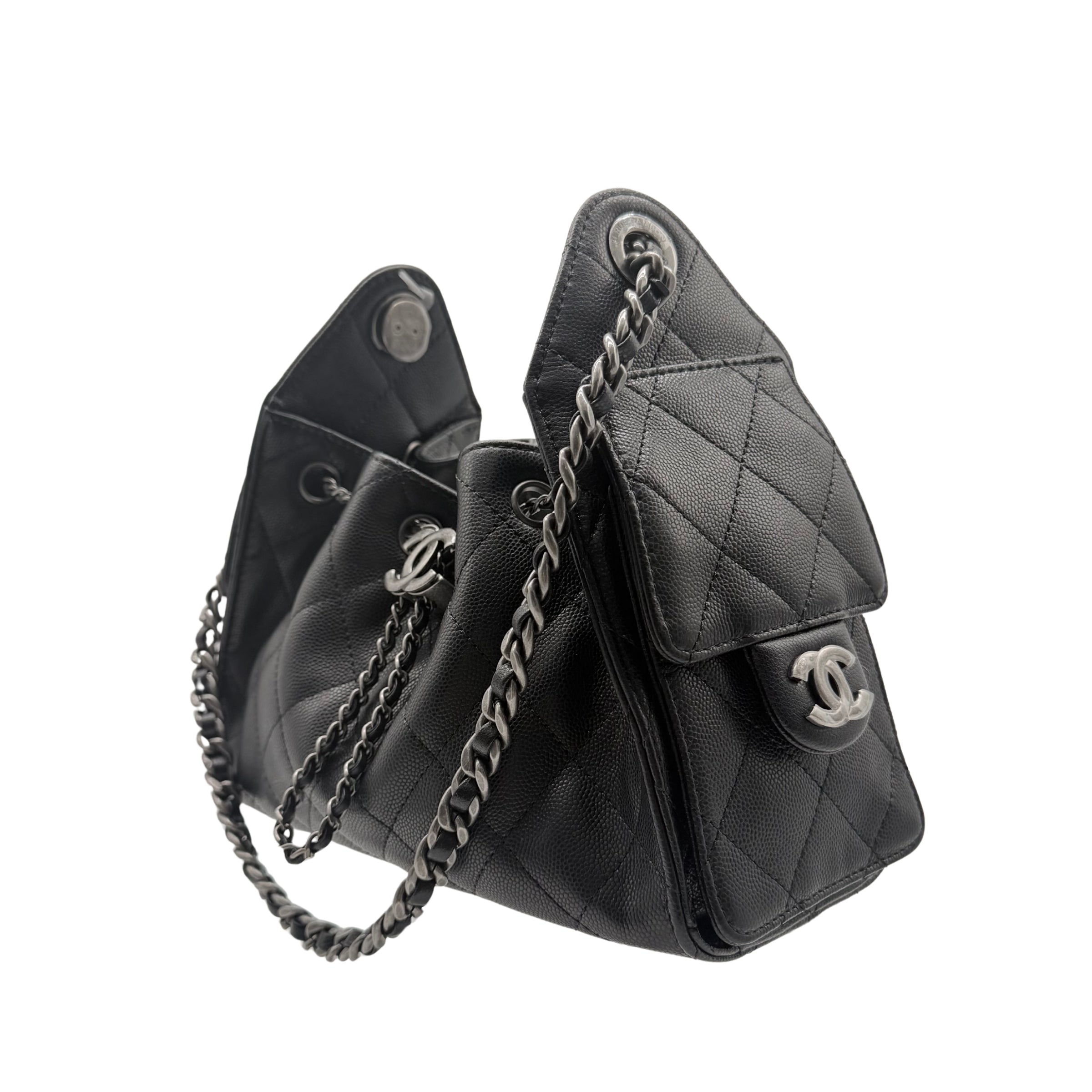 Chanel 25 Mini Black Caviar with Ruthenium Hardware – Consign of