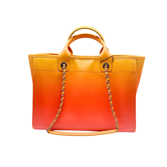Chanel Deauville Tote in Medium Orange/Pink
