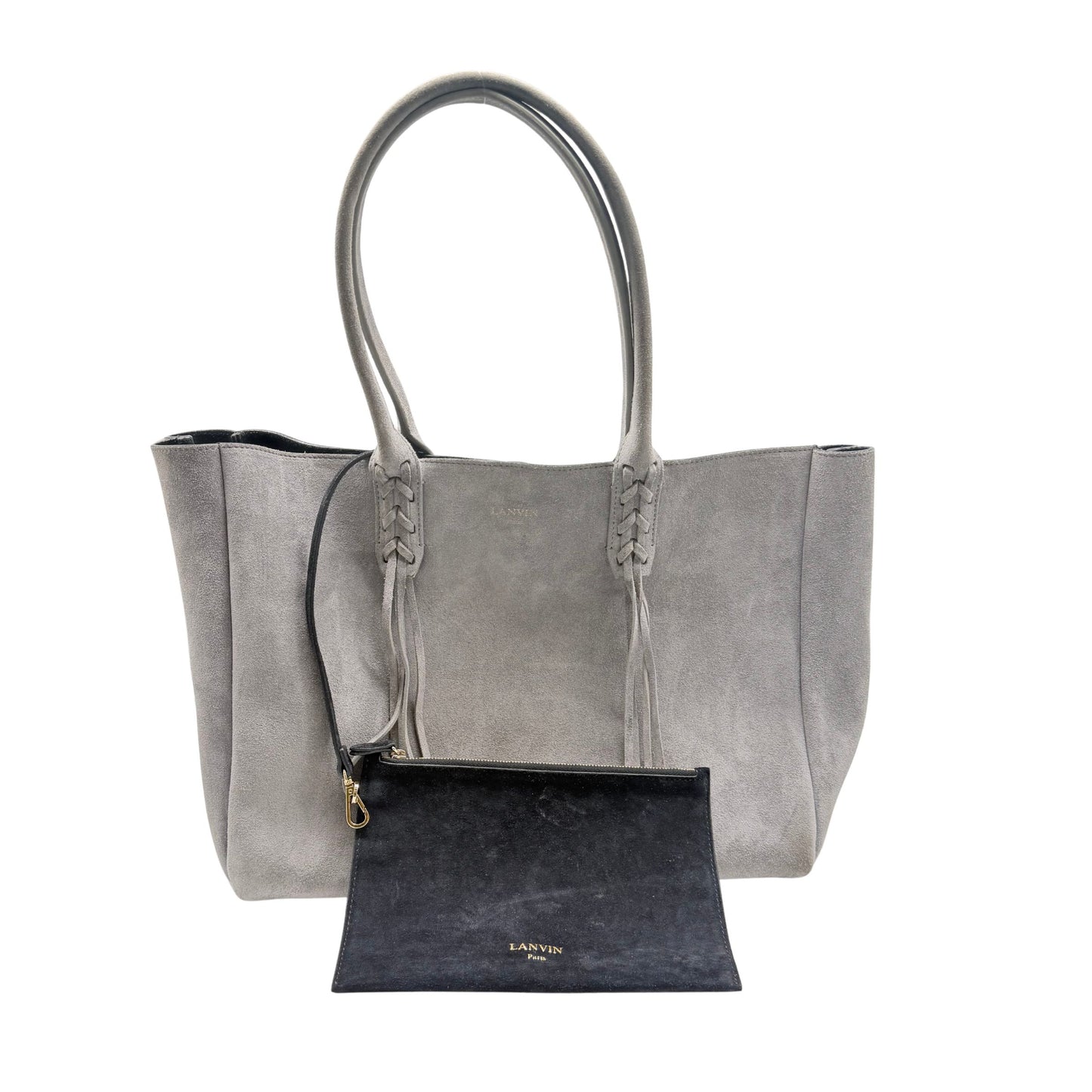 Lanvin Grey Suede Shopper Tote