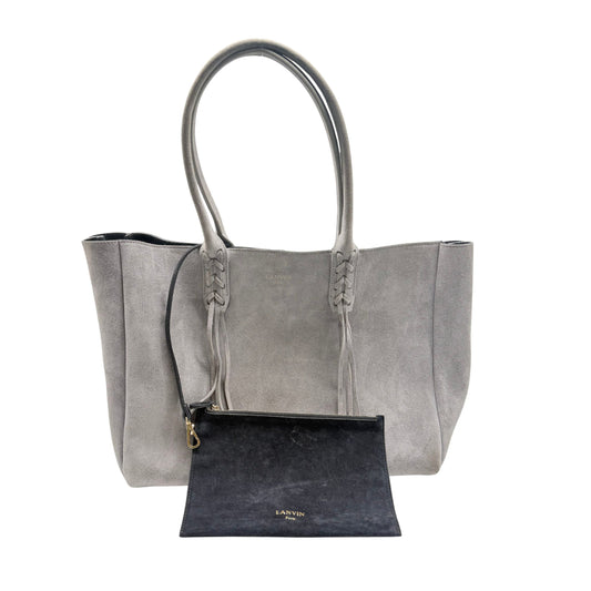 Lanvin Grey Suede Shopper Tote