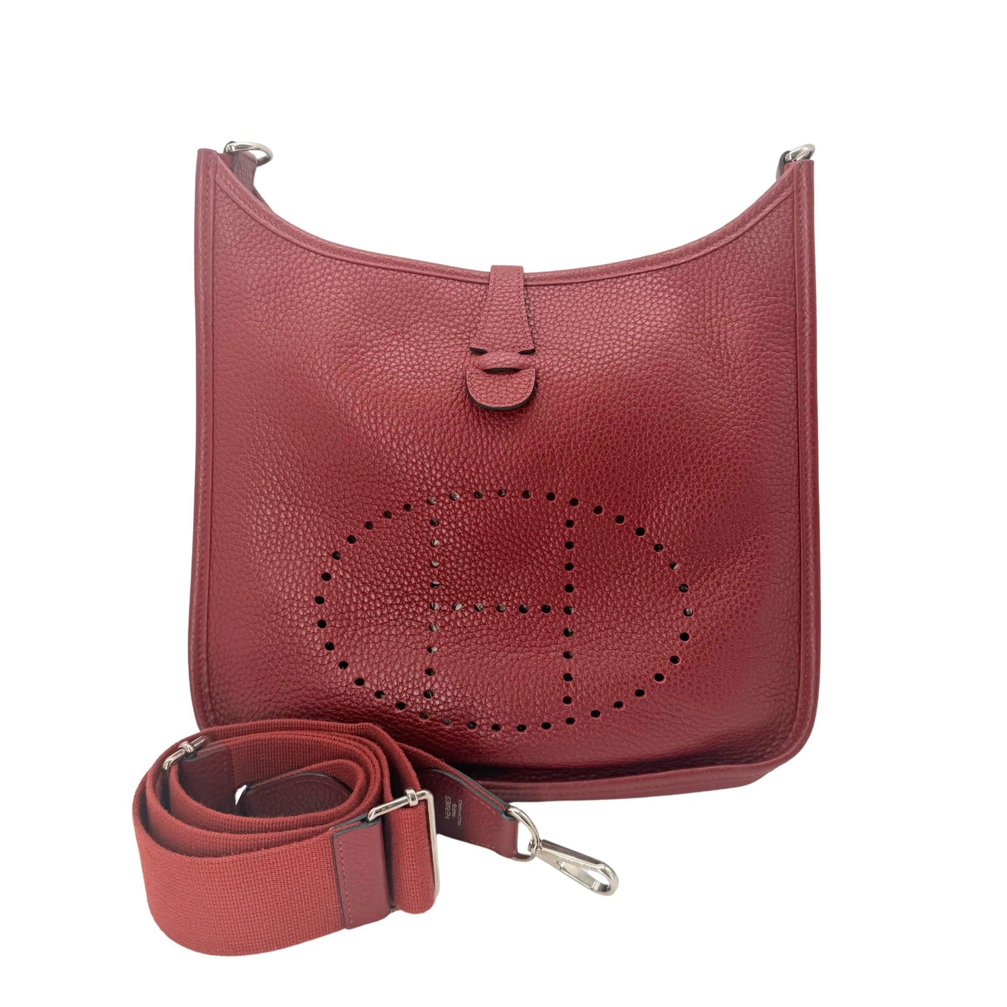Hermes Evelyne PM Rouge H Palladium Hardware