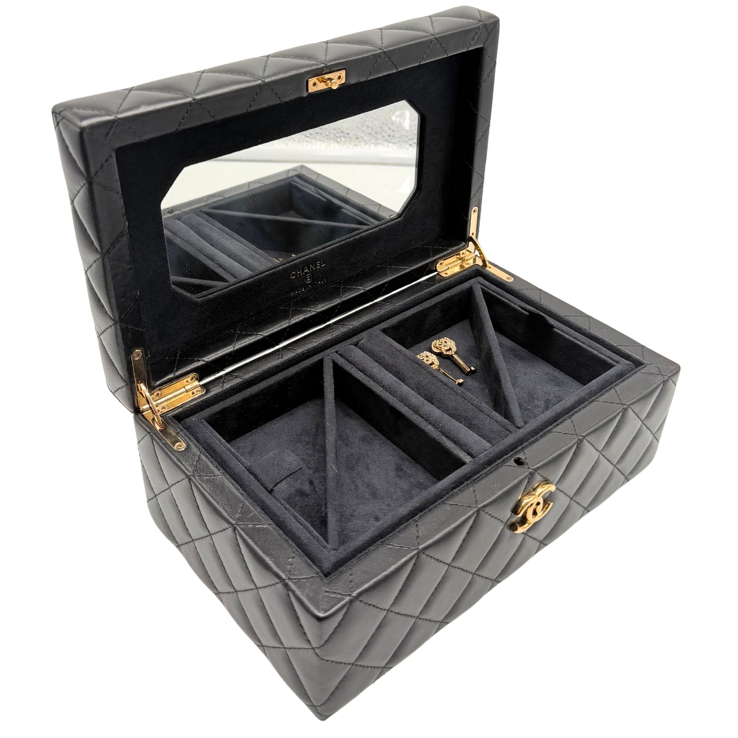 Chanel Quilted Black Jewelry Box