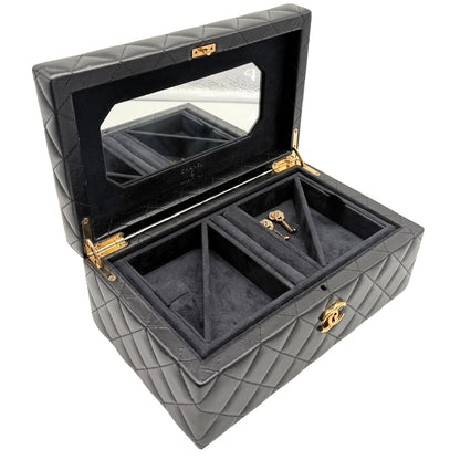 Chanel Quilted Black Jewelry Box