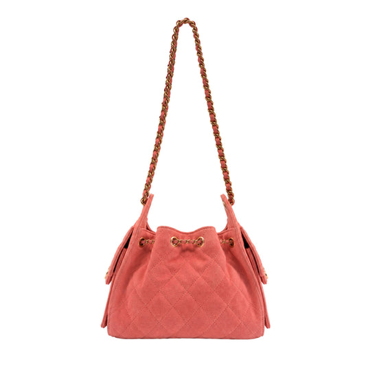 Chanel 25 Mini Pink Suede Shoulder Bag