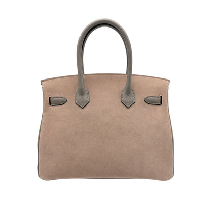 Hermes Birkin 30 Grizzly Gris Meyer Swift Gris Caillou Veau Doblis Palladium Hardware