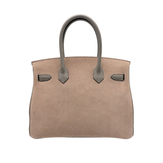 Hermes Birkin 30 Grizzly Gris Meyer Swift Gris Caillou Veau Doblis Palladium Hardware