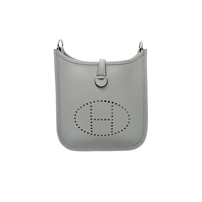Hermes Blue Glacier Evelyne Crossbody Tres Petit Modele