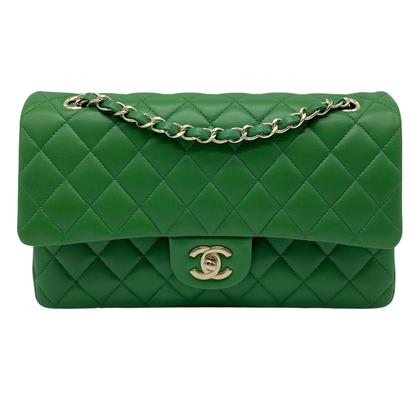 Chanel Classic Medium Double Flap Bag Kelly Green