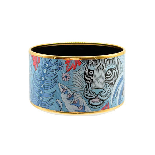 Hermés Wide Enamel Bangle Bracelet