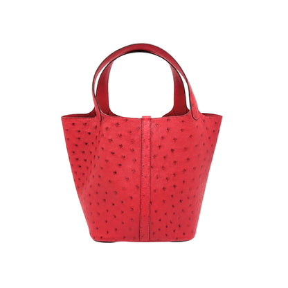 Hermes Picotin 22 in Rouge Ostrich