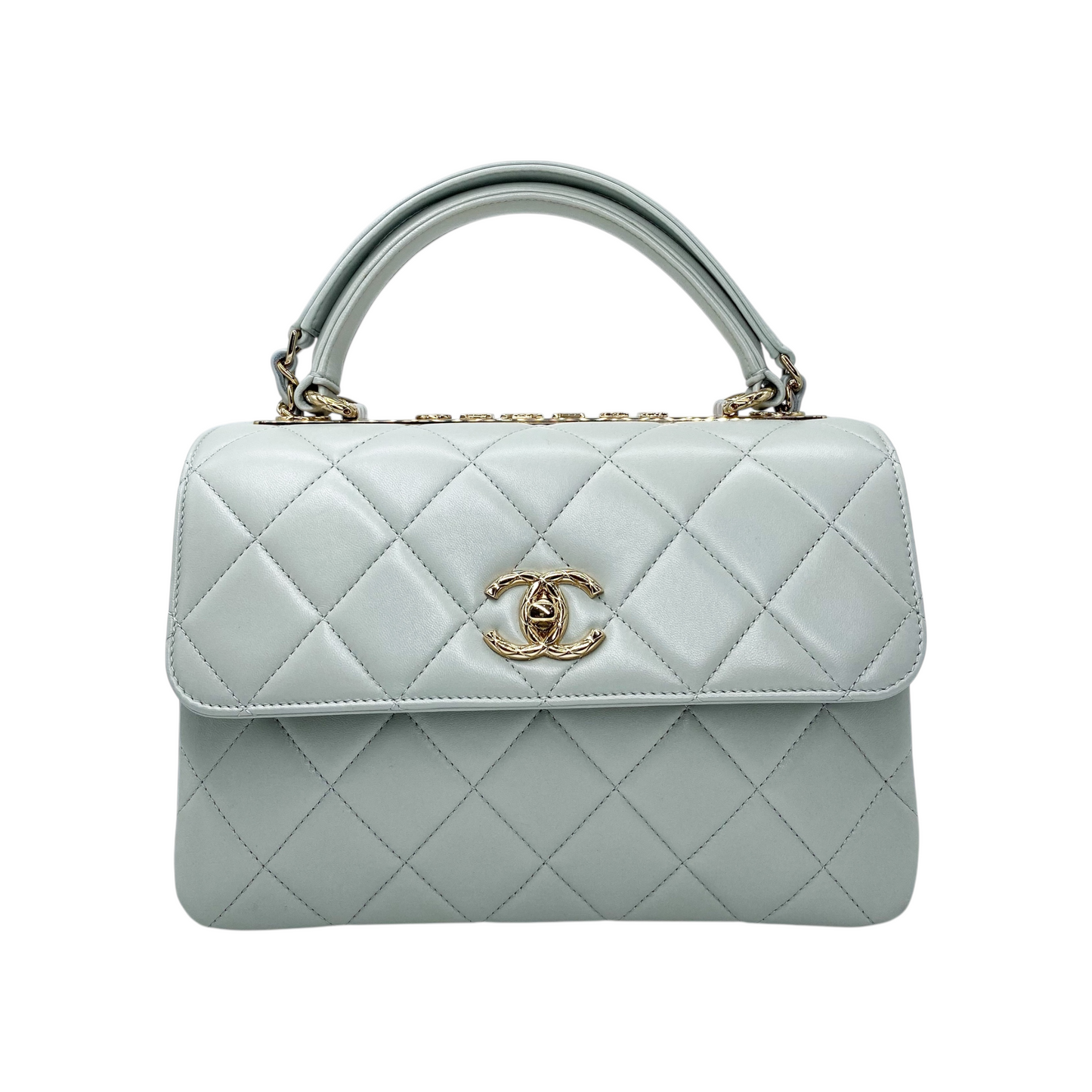 Chanel Light Grey Small Trendy Top Handle