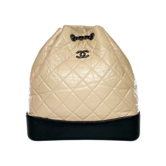 Chanel Beige Black Gabrielle Backpack
