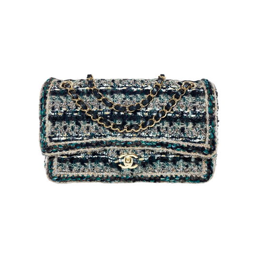 Chanel Multicolor Tweed Braid Flap Bag
