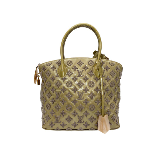 Louis Vuitton Khaki Lockit Patent Bouclette Bag