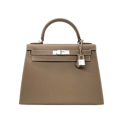 Hermes Kelly 28 Etoupe Epsom Palladium Hardware